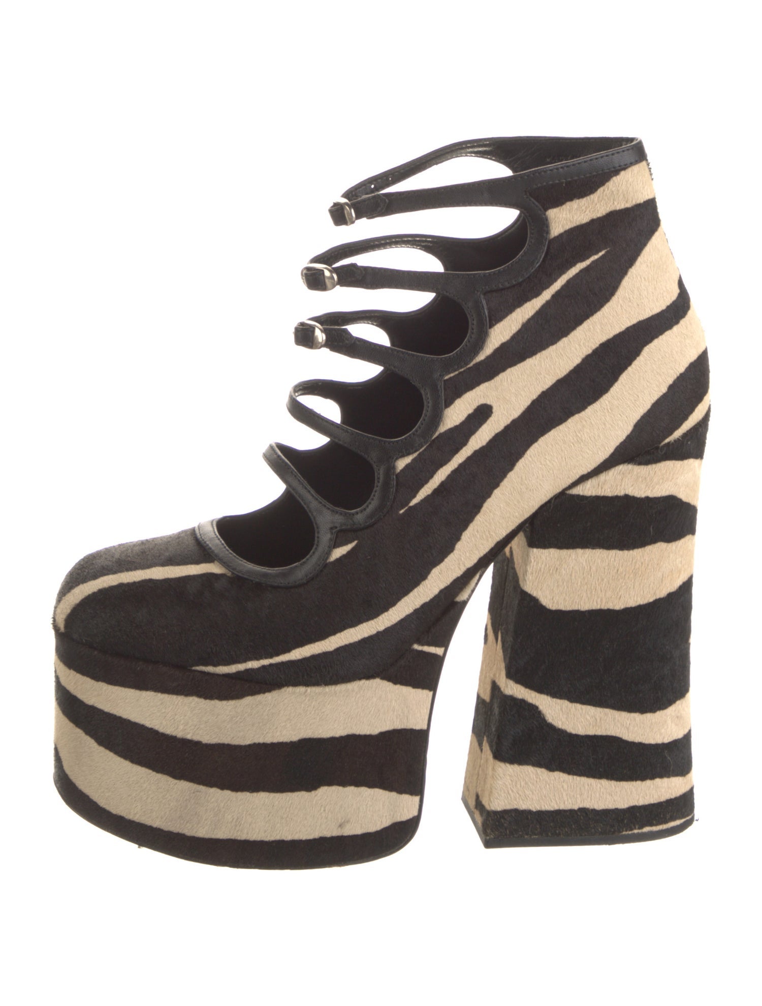 Marc Jacobs Ponyhair Animal Print Lace-Up Boots